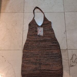Backless Multicolor Knit Dress